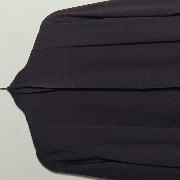 EILEEN FISHER Women's Open Front Long 100% Wool Dark Brown Cardigan Size XSmall - Picture 15 of 16